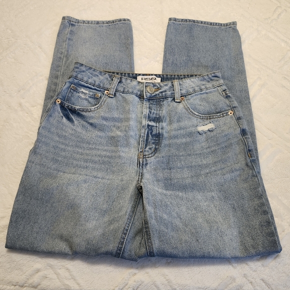 RSQ Light Blue High Rise Straight Leg Jeans - Picture 2 of 5